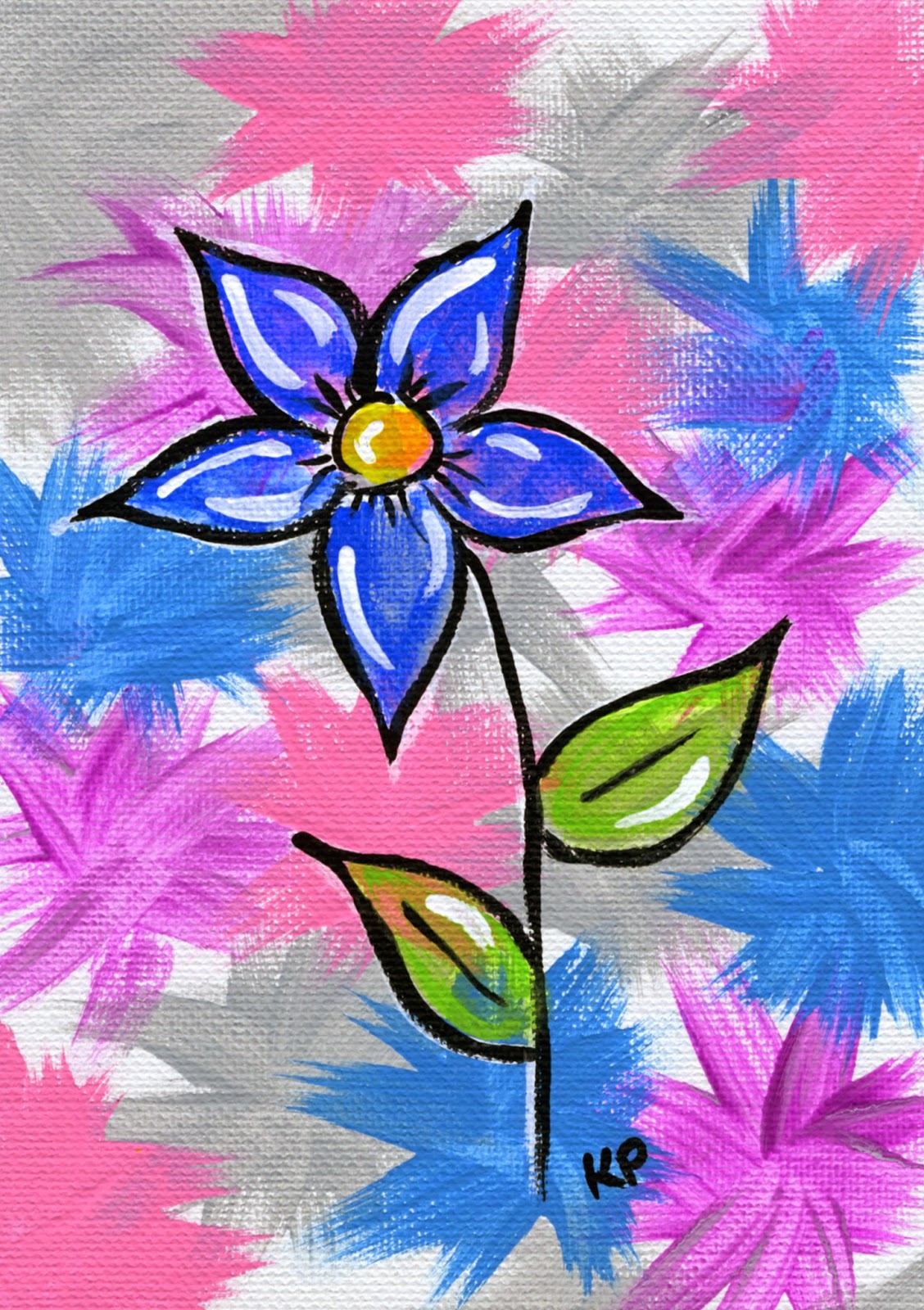 parsons_kali_blue_flower_stars_painting